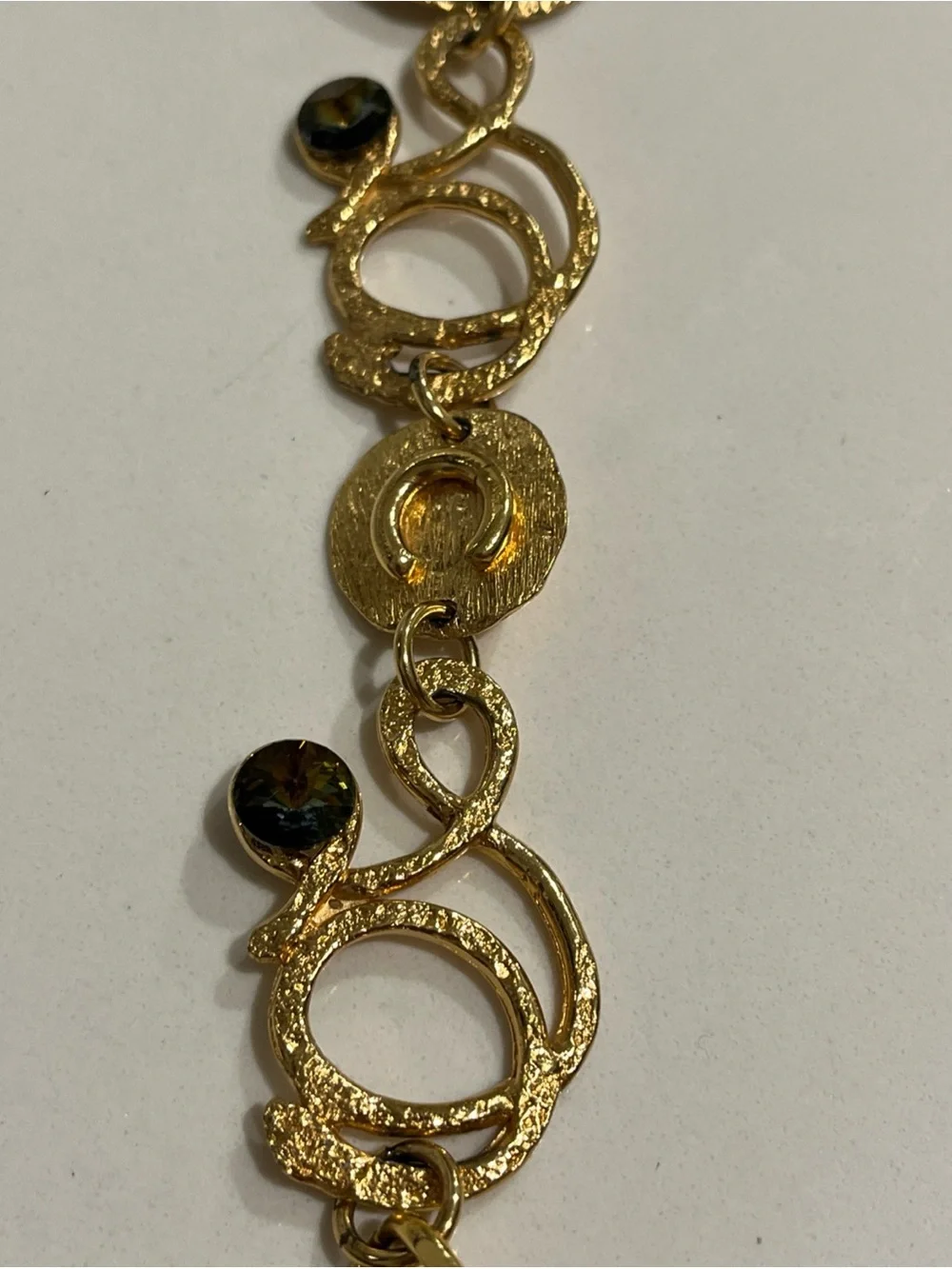 Gold Tone Crystal Chain 43 Inch Long Belt Stunning. Vintage